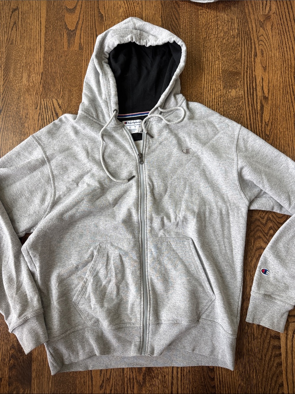 Champion Light Gray Full-Zip Hooded Jacket